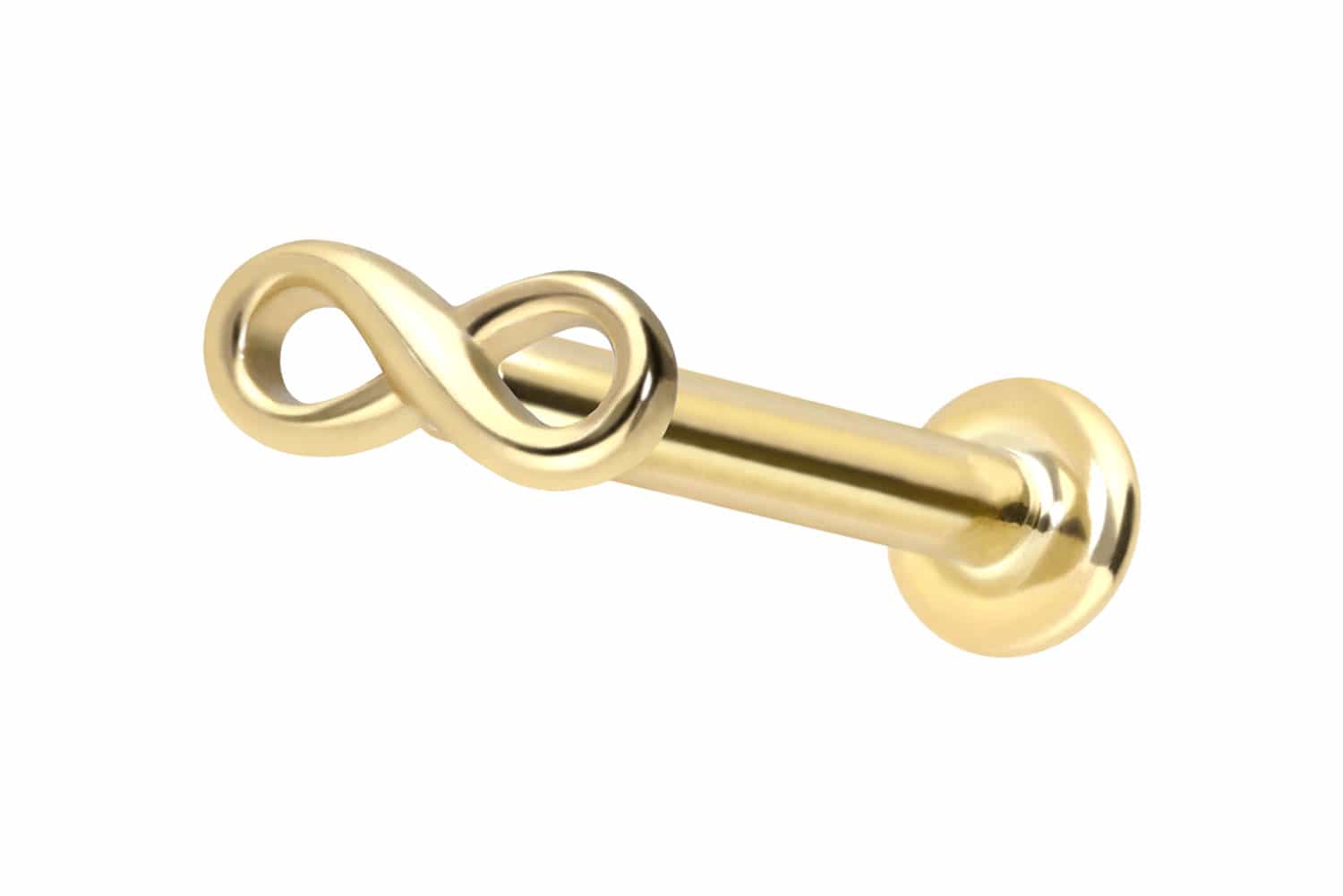 14 Karat Gold Labret Piercing mit Push Fit UNENDLICHKEIT